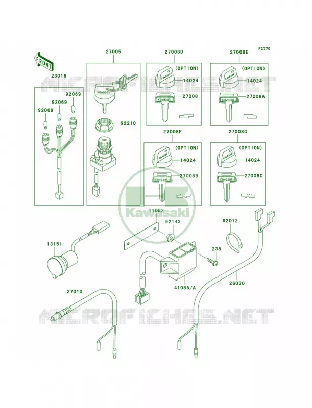 Ignition Switch Kawasaki QUAD 360 2006 Prairie 360 4X4 Hardwoods Green HD  KVF360C6F