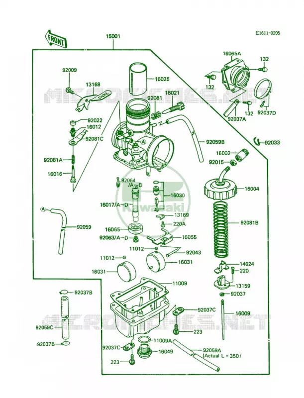 Carburetor Kawasaki MOTOS 200 1988 KDX200  KDX200-C3