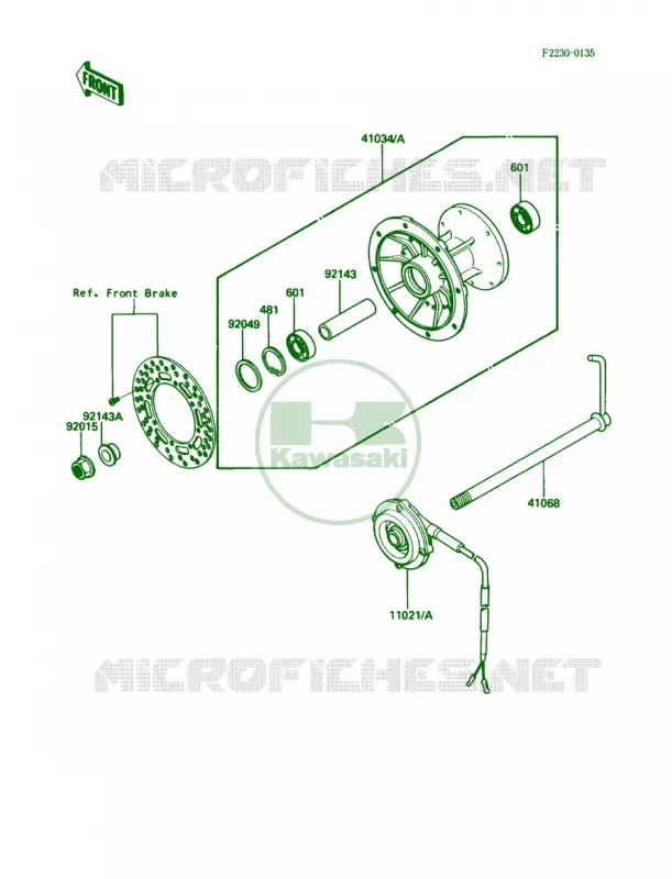 Front Hub Kawasaki MOTOS 200 1988 KDX200  KDX200-C3