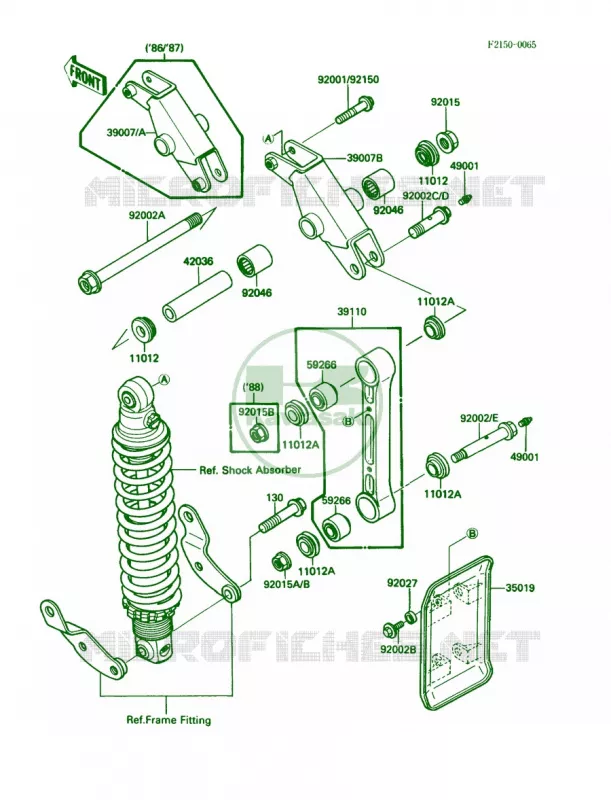 Rear Suspension Kawasaki MOTOS 200 1988 KDX200  KDX200-C3