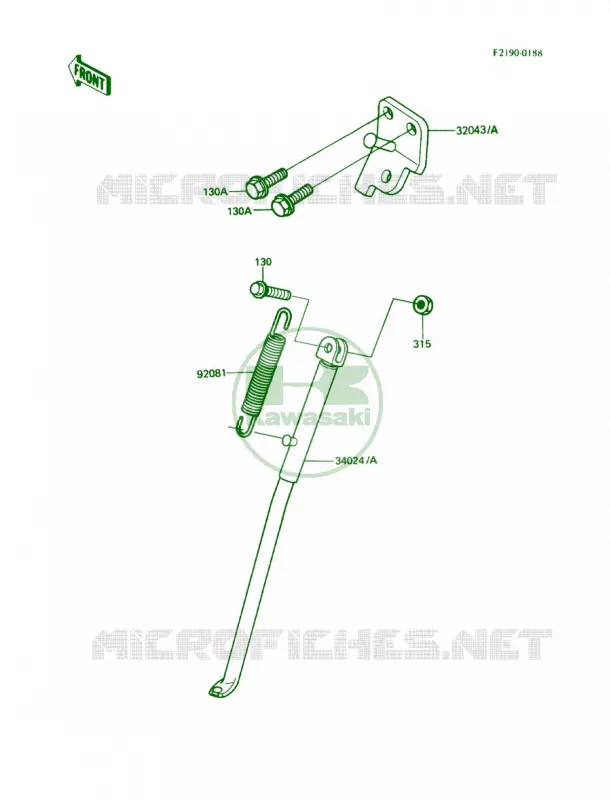 Stands Kawasaki MOTOS 200 1988 KDX200  KDX200-C3