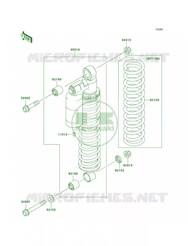 Shock Absorbers Kawasaki QUAD 700 2006 Prairie 700 4x4  KVF700A6F