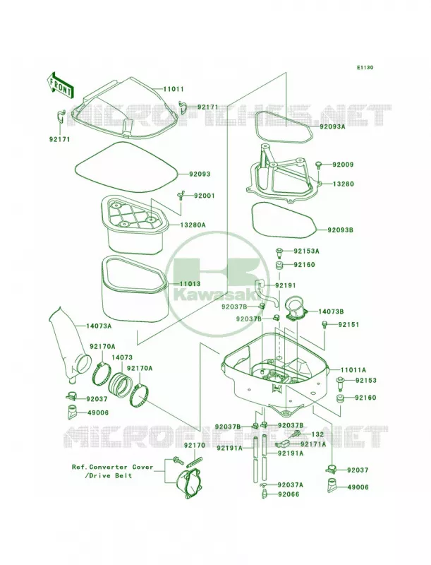 Air Cleaner Kawasaki QUAD 700 2006 Prairie 700 4x4 Team Green Special Edition  KVF700D6F