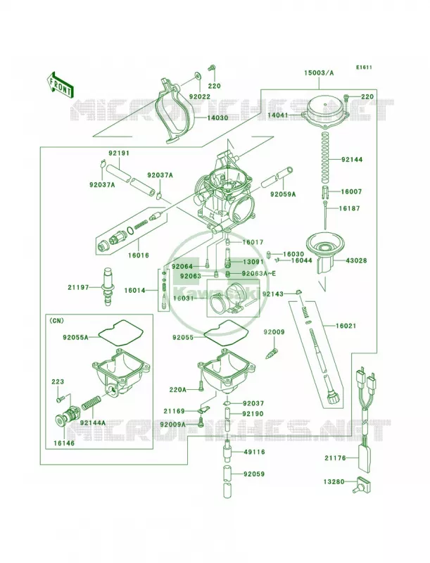 Carburetor Kawasaki QUAD 360 2005 Prairie 360 4X4  KVF360-A3