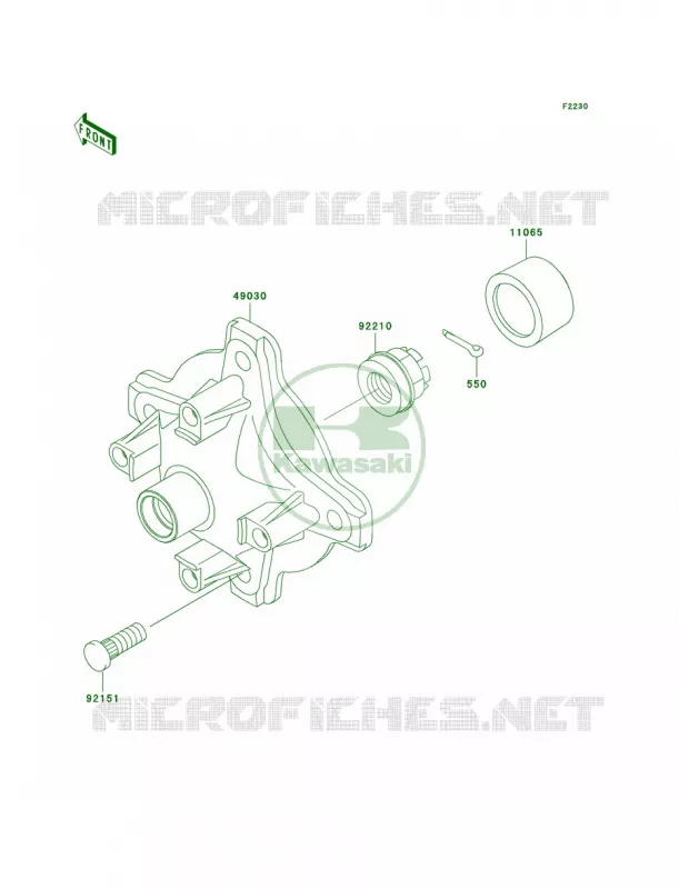 Front Hub Kawasaki QUAD 360 2005 Prairie 360 4X4  KVF360-A3