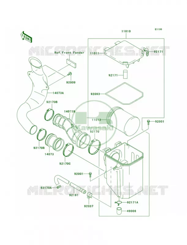 Air Cleaner Kawasaki QUAD 360 2005 Prairie 360  KVF360-B3