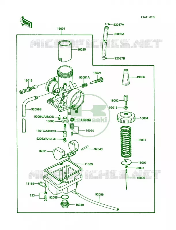 CarburetorKDX80-C1C2C3 Kawasaki MOTOS 80 1988 KDX80  KDX80-C5
