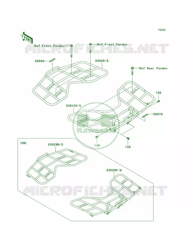 Carriers Kawasaki QUAD 700 2005 Prairie 700 4x4  KVF700-A2
