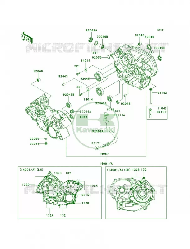 Crankcase Kawasaki QUAD 700 2005 Prairie 700 4x4  KVF700-A2