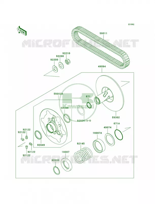Driven ConverterDrive Belt Kawasaki QUAD 700 2005 Prairie 700 4x4  KVF700-A2