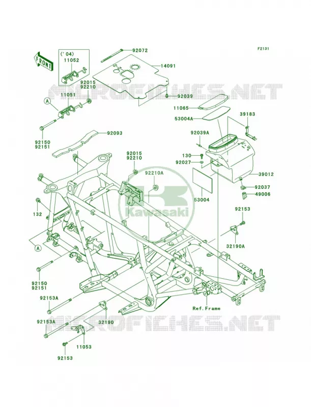 Frame Fittings Kawasaki QUAD 700 2005 Prairie 700 4x4  KVF700-A2