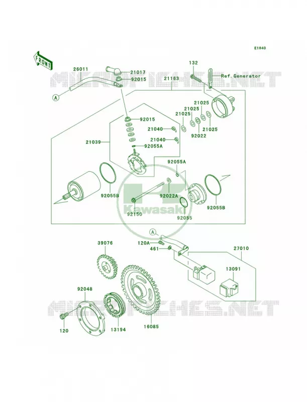 Starter Motor Kawasaki QUAD 700 2005 Prairie 700 4x4  KVF700-A2