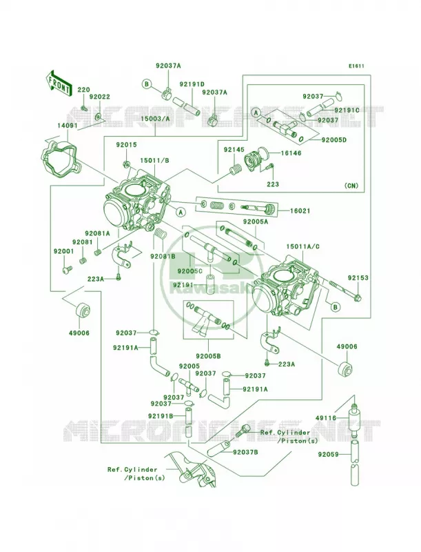 Carburetor Kawasaki QUAD 700 2005 Prairie 700 4x4 Team Green Special Edition  KVF700-D1