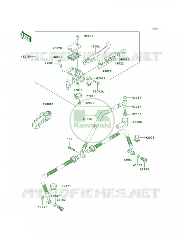 Front Master Cylinder Kawasaki QUAD 700 2005 Prairie 700 4x4 Team Green Special Edition  KVF700-D1