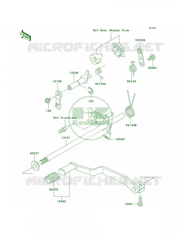 Gear Change Mechanism Kawasaki QUAD 250 2004 Bayou 250  KLF250-A2