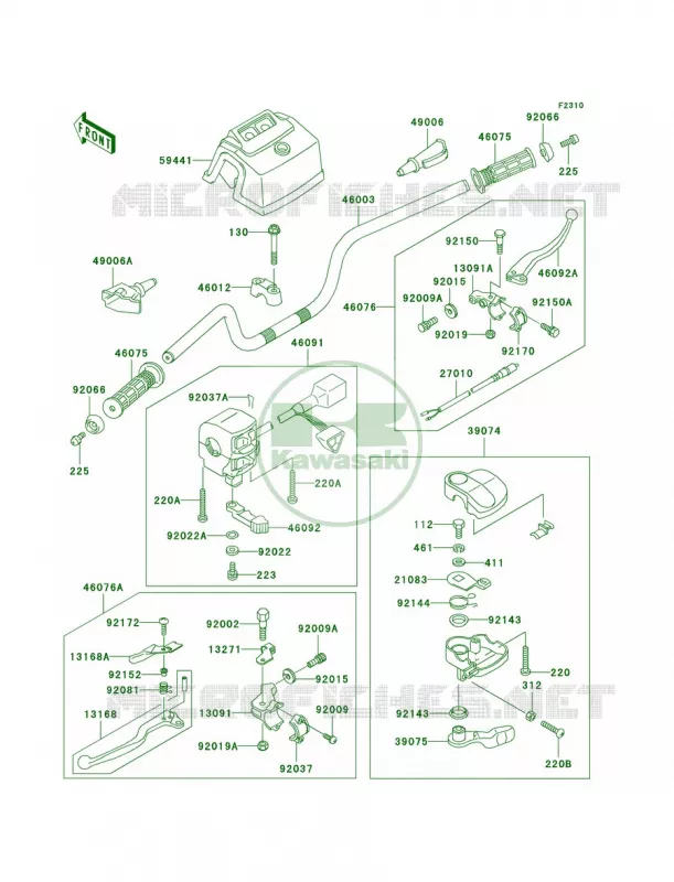 Handlebar Kawasaki QUAD 250 2004 Bayou 250  KLF250-A2