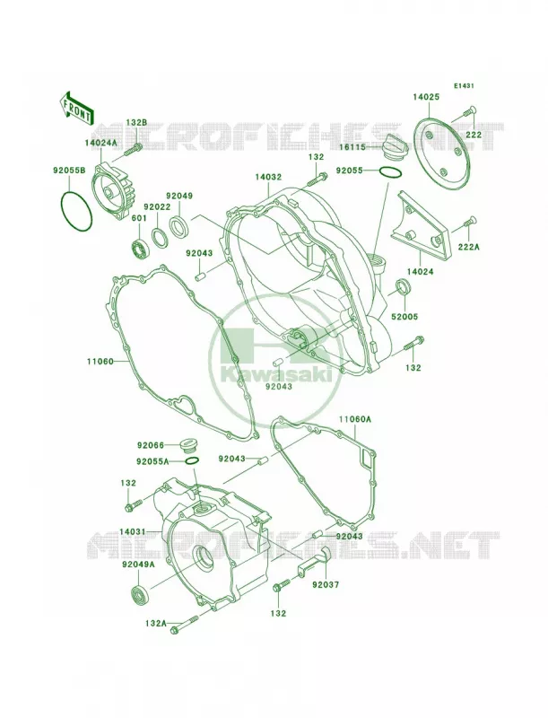 Engine Covers Kawasaki QUAD 300 2004 Bayou 300  KLF300-B17