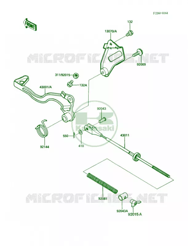 Brake Pedal Kawasaki MOTOS 200 1987 KDX200  KDX200-C2