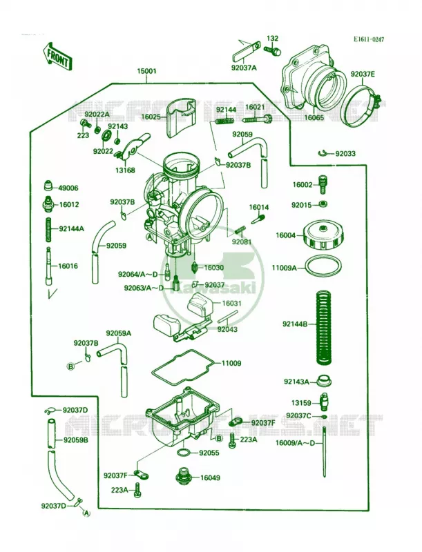 Carburetor Kawasaki MOTOS 200 1987 KDX200  KDX200-C2