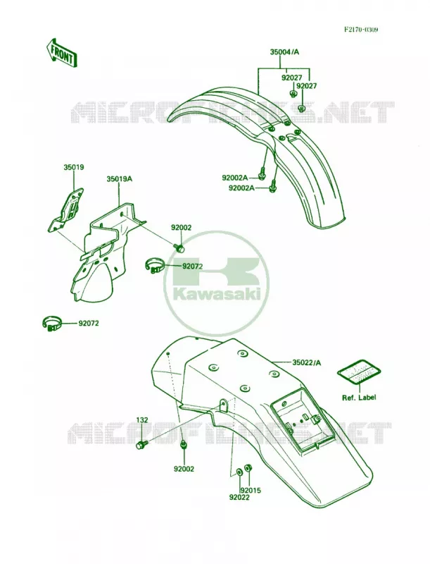 Fenders Kawasaki MOTOS 200 1987 KDX200  KDX200-C2
