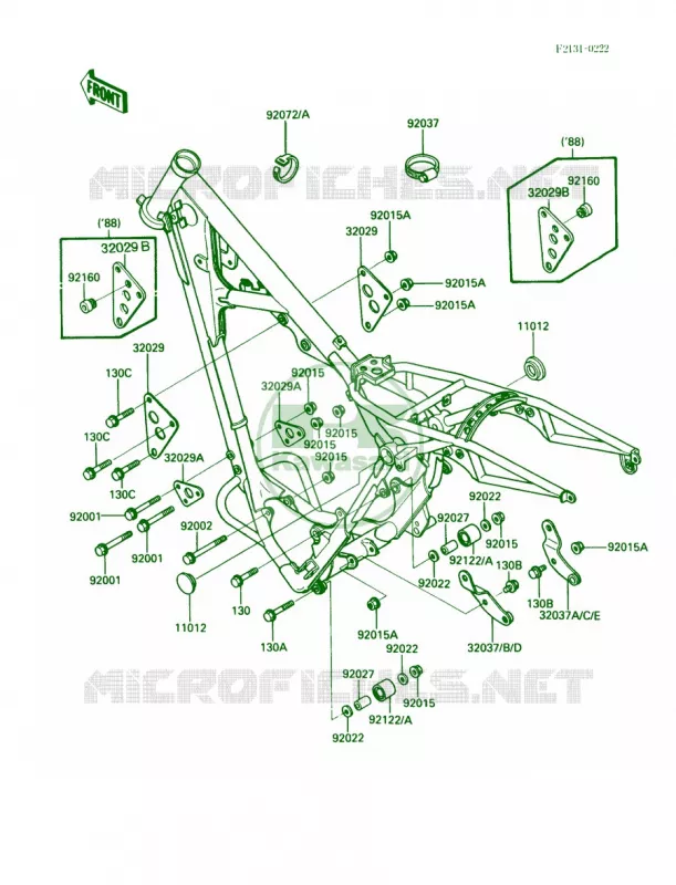 Frame Fittings Kawasaki MOTOS 200 1987 KDX200  KDX200-C2