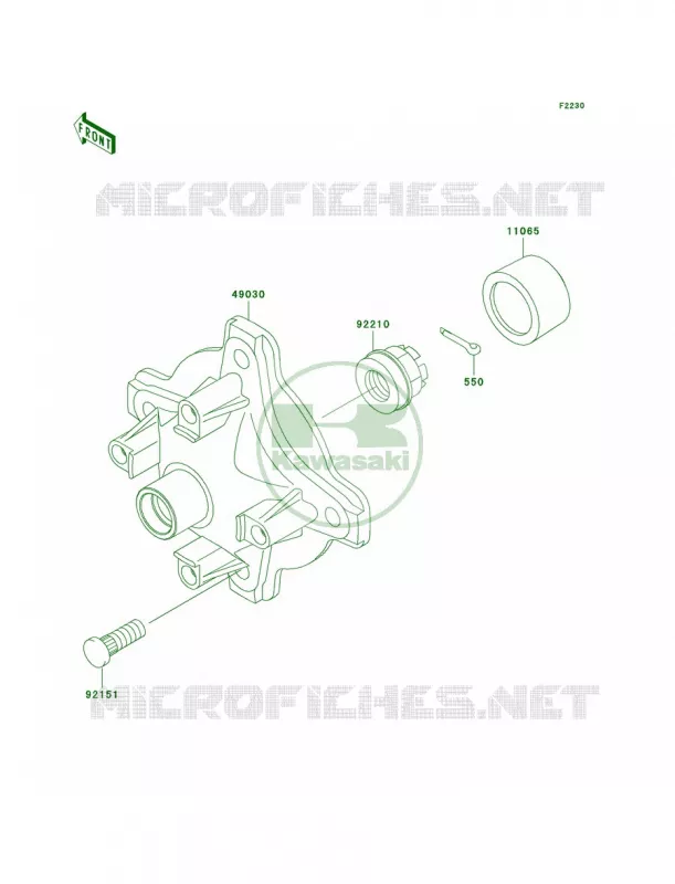 Front Hub Kawasaki QUAD 360 2004 Prairie 360 4X4  KVF360-A2