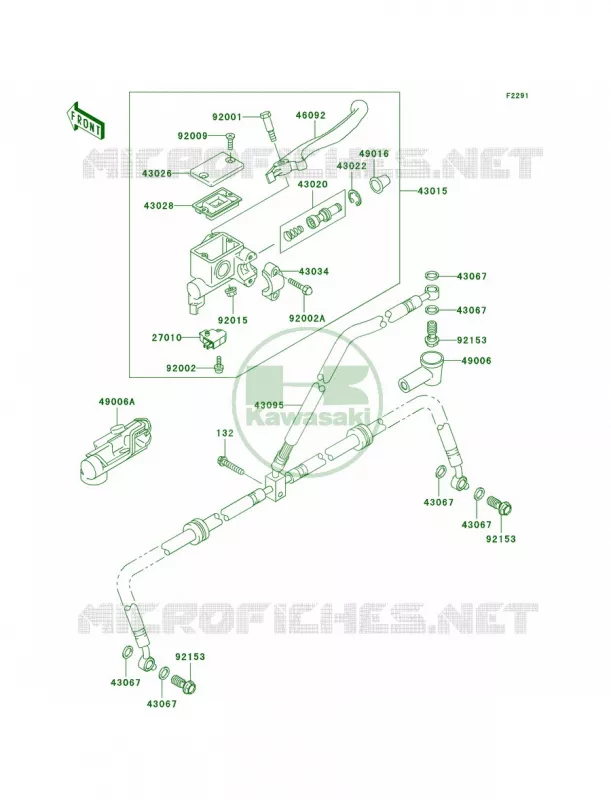 Front Master Cylinder Kawasaki QUAD 360 2004 Prairie 360 4X4  KVF360-A2