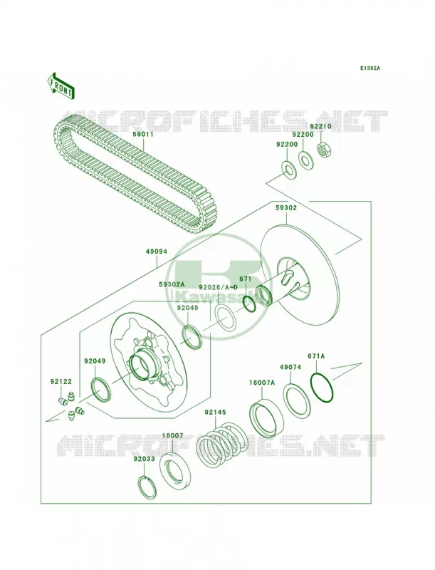 Driven ConverterB2 Kawasaki QUAD 360 2004 Prairie 360  KVF360-B2