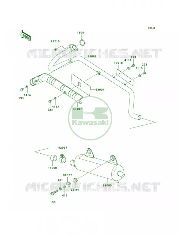 Mufflers Kawasaki QUAD 360 2004 Prairie 360  KVF360-B2