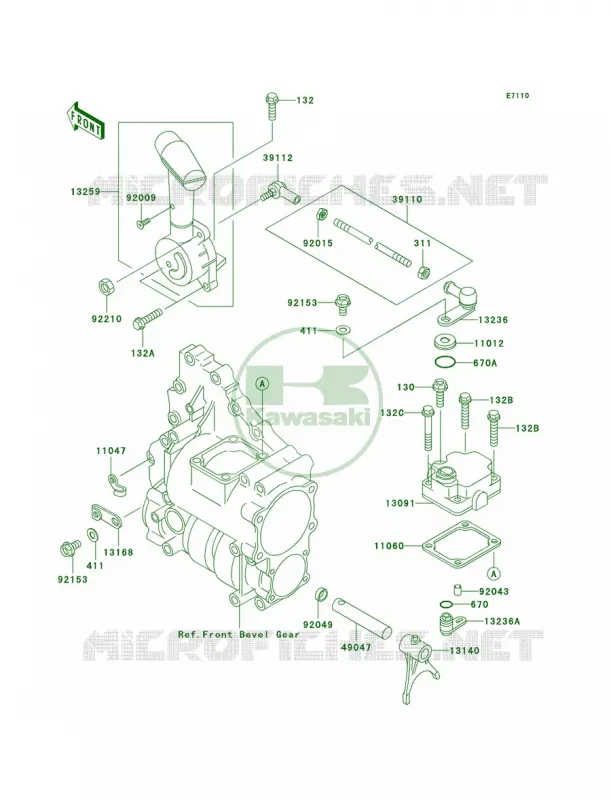 Control Kawasaki QUAD 300 2003 Bayou 300 4X4  KLF300-C15