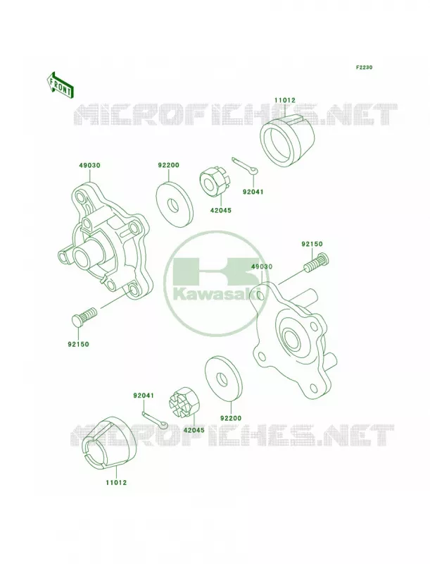 Front Hub Kawasaki QUAD 300 2003 Bayou 300 4X4  KLF300-C15