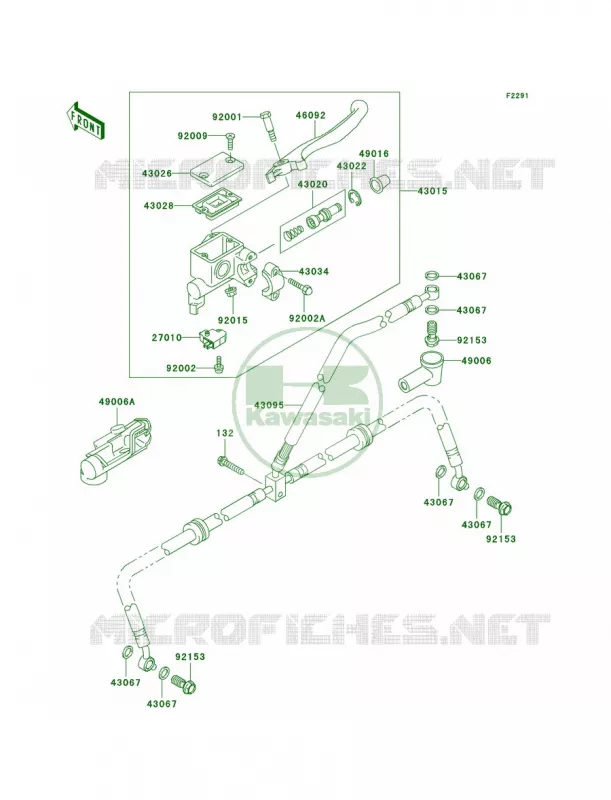 Front Master Cylinder Kawasaki QUAD 360 2003 Prairie 360 4X4  KVF360-A1
