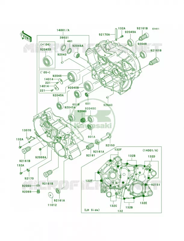Crankcase Kawasaki QUAD 360 2003 Prairie 360  KVF360-B1