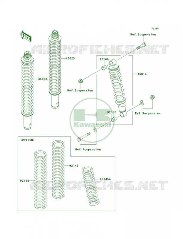 Shock Absorbers Kawasaki QUAD 360 2003 Prairie 360  KVF360-B1