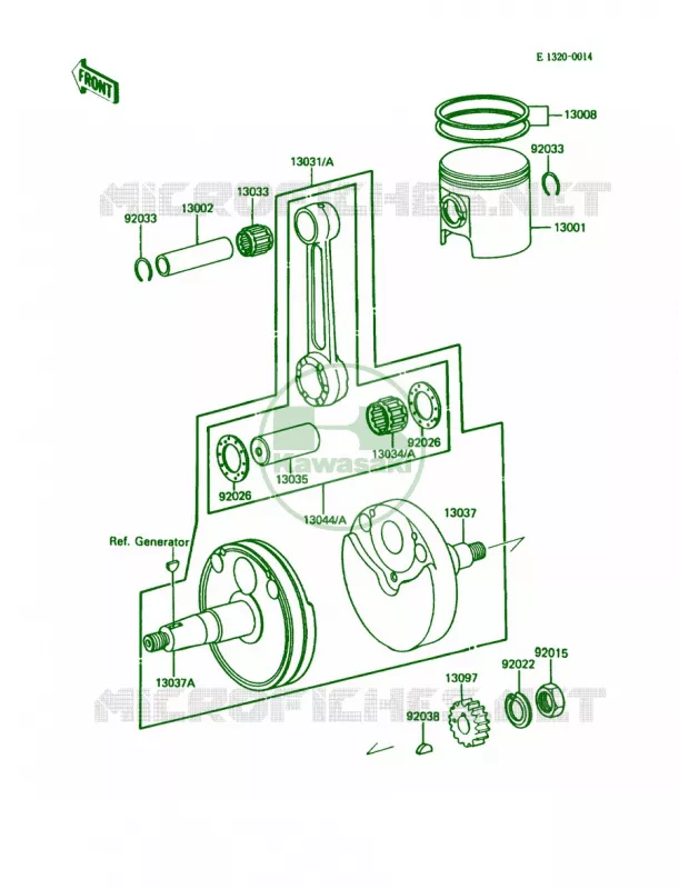 CrankshaftPistons Kawasaki MOTOS 80 1987 KDX80  KDX80-C4