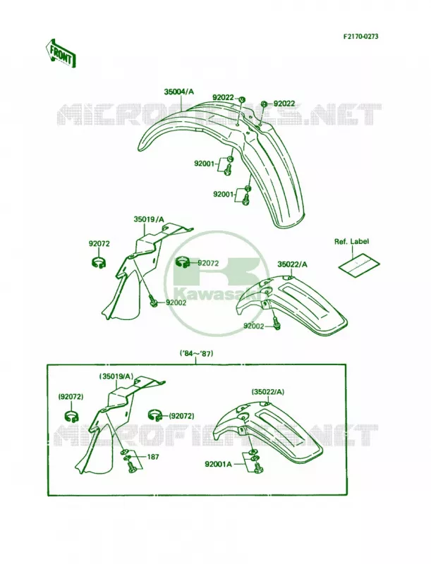 Fenders Kawasaki MOTOS 80 1987 KDX80  KDX80-C4