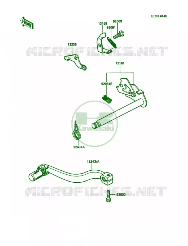Gear Change Mechanism Kawasaki MOTOS 80 1987 KDX80  KDX80-C4