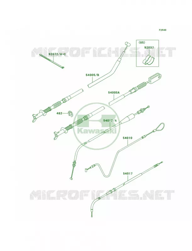 Cables Kawasaki QUAD 400 2002 Prairie 400 4X4  KVF400-C4