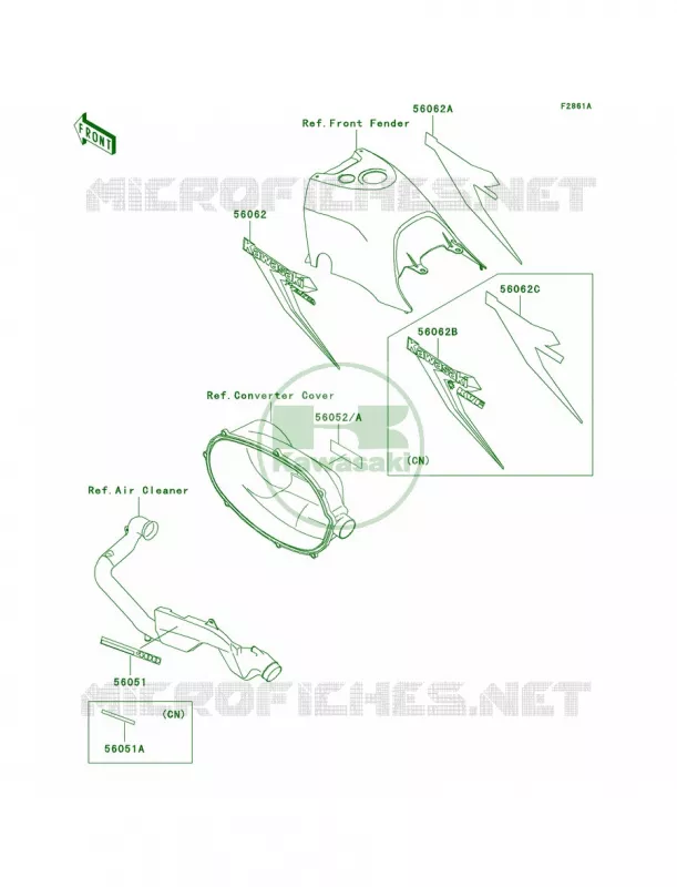 DecalsRedD1 Kawasaki QUAD 400 2002 Prairie 400  KVF400-D4
