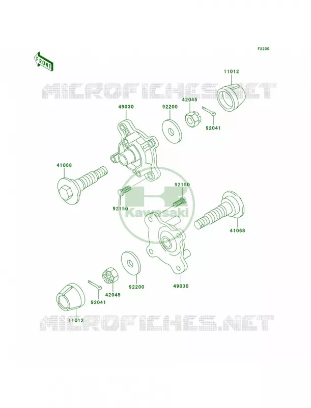 Front Hub Kawasaki QUAD 400 2002 Prairie 400  KVF400-D4