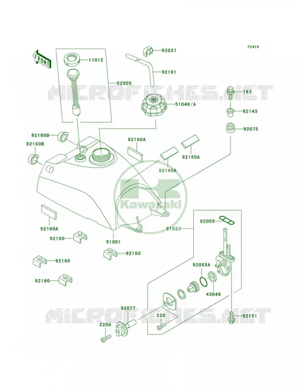 Fuel Tank Kawasaki QUAD 400 2002 Prairie 400  KVF400-D4
