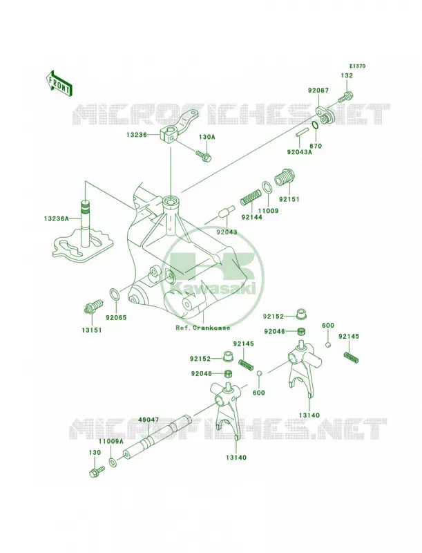 Gear Change Mechanism Kawasaki QUAD 400 2002 Prairie 400  KVF400-D4