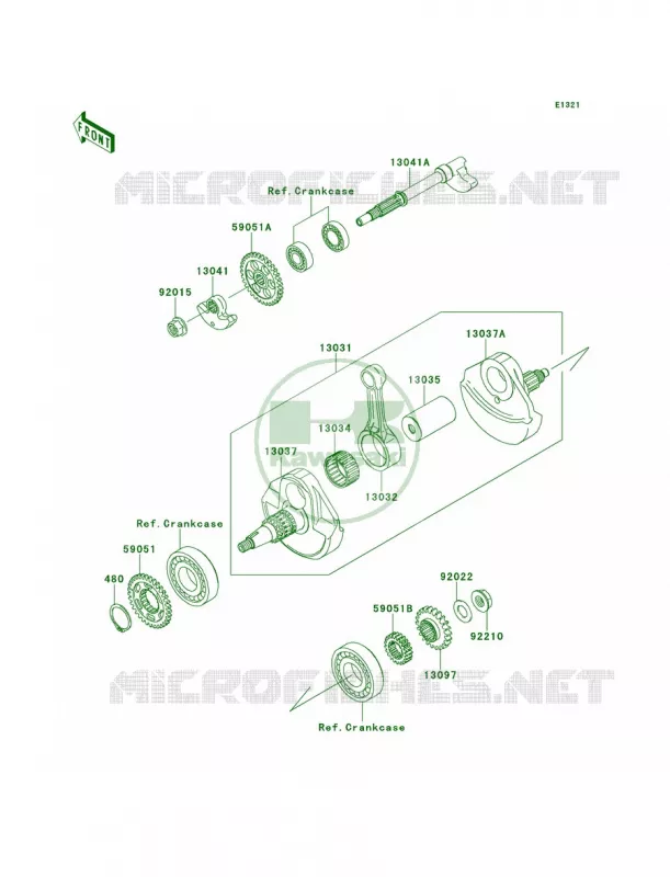Crankshaft Kawasaki MOTOS 450 2013 KLX450R  KLX450ADF