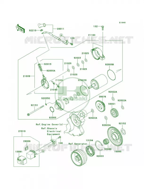 Starter Motor Kawasaki MOTOS 450 2013 KLX450R  KLX450ADF
