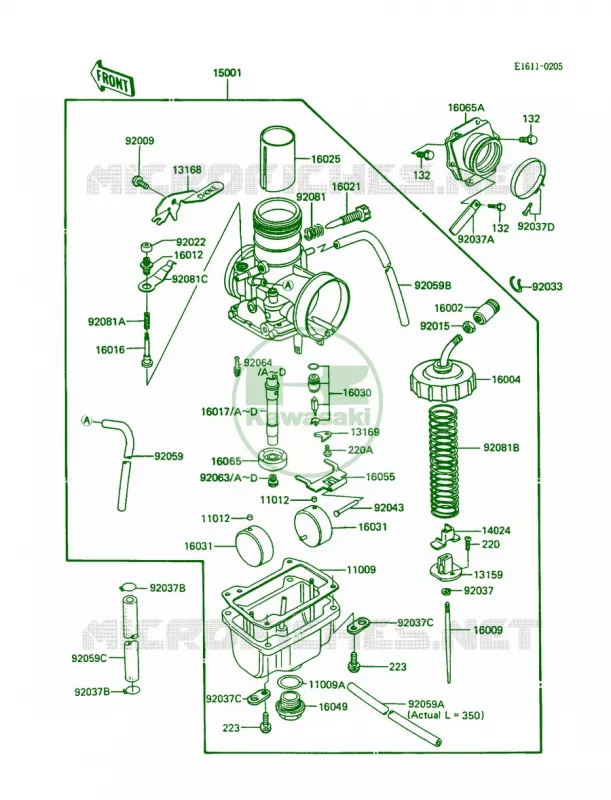 Carburetor Kawasaki MOTOS 200 1986 KDX200  KDX200-C1