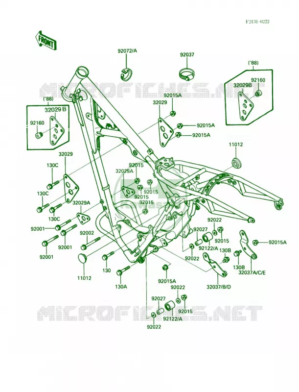 Frame Fittings Kawasaki MOTOS 200 1986 KDX200  KDX200-C1