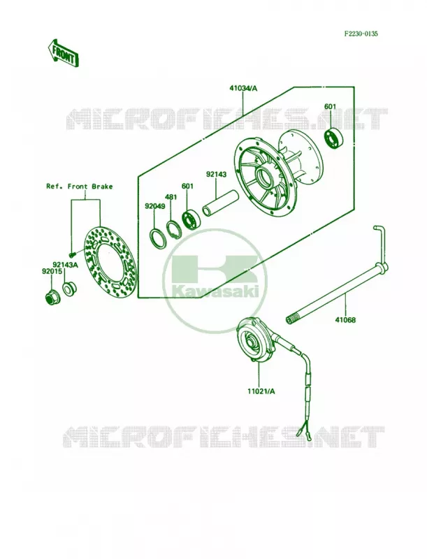 Front Hub Kawasaki MOTOS 200 1986 KDX200  KDX200-C1