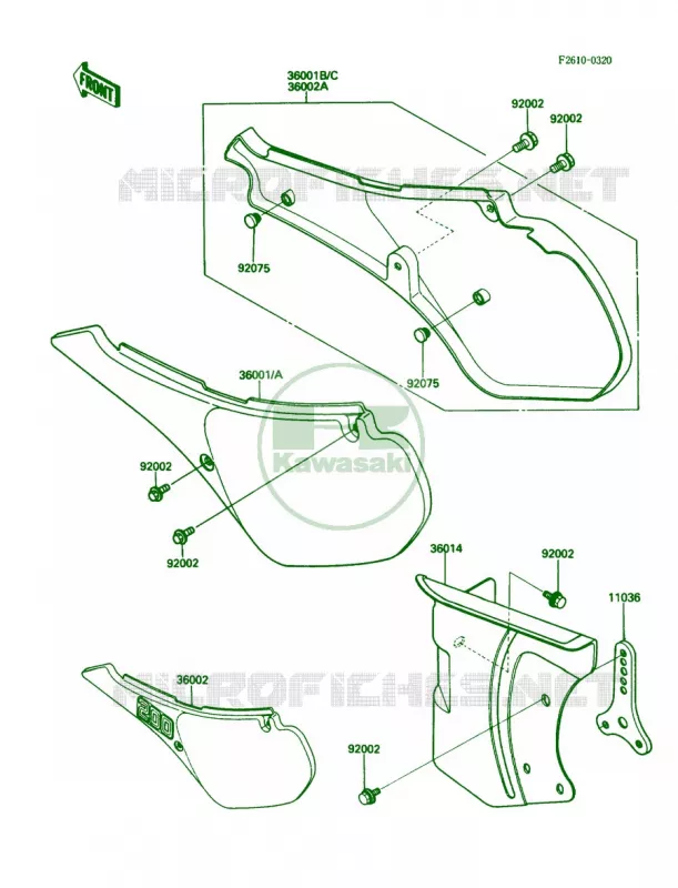 Side CoversChain Cover Kawasaki MOTOS 200 1986 KDX200  KDX200-C1
