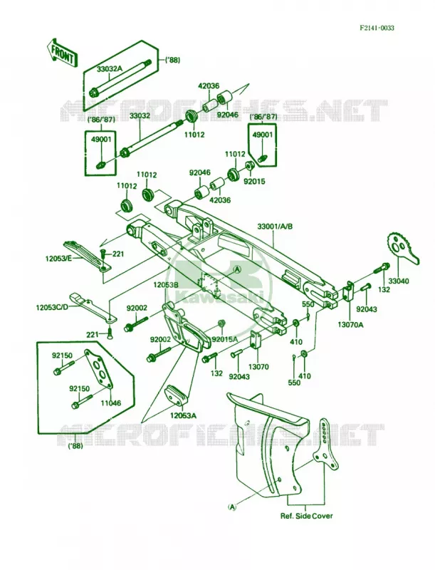 Swingarm Kawasaki MOTOS 200 1986 KDX200  KDX200-C1
