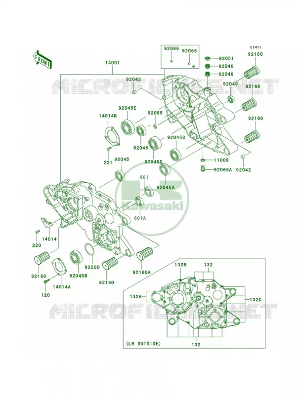 Crankcase Kawasaki QUAD 300 2001 Prairie 300  KVF300-B3